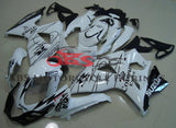 White and Black Corona Fairing Kit for a 2009, 2010, 2011, 2012, 2013, 2014, 2015 & 2016 Suzuki GSX-R1000 motorcycle