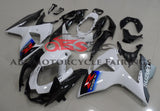 White, Black & Blue Fairing Kit for a 2009, 2010, 2011, 2012, 2013, 2014, 2015 & 2016 Suzuki GSX-R1000 motorcycle