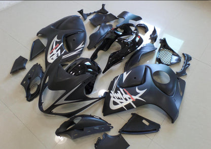 Matte Black, Gloss Black and Silver Fairing Kit for a 2008, 2009, 2010, 2011, 2012, 2013, 2014, 2015, 2016, 2017, 2018 & 2019 Suzuki GSX-R1300 Hayabusa motorcycle