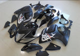 Matte Black, Gloss Black and Silver Fairing Kit for a 2008, 2009, 2010, 2011, 2012, 2013, 2014, 2015, 2016, 2017, 2018 & 2019 Suzuki GSX-R1300 Hayabusa motorcycle