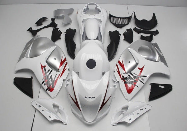 Suzuki GSXR1300 Hayabusa (2008-2019) White, Red, Silver & Black Fairings