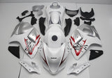 White, Red, Silver and Black Fairing Kit for a 2008, 2009, 2010, 2011, 2012, 2013, 2014, 2015, 2016, 2017, 2018 & 2019 Suzuki GSX-R1300 Hayabusa motorcycle