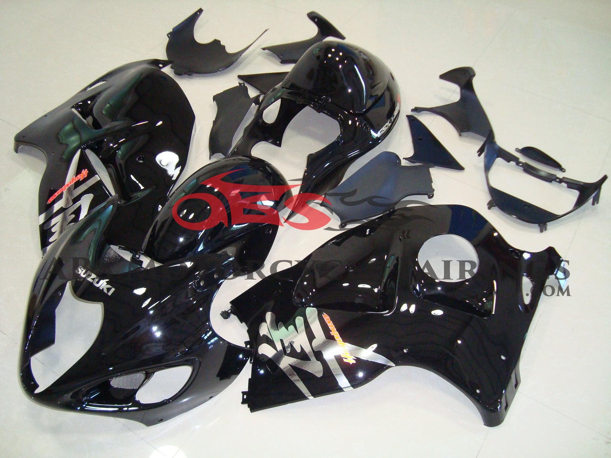 Suzuki GSXR1300 Hayabusa (1999-2007) Black & Chrome Fairings