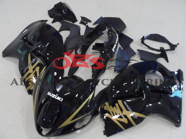 Black & Gold Fairing Kit for a 1999, 2000, 2001, 2002, 2003, 2004, 2005, 2006, & 2007 Suzuki GSX-R1300 Hayabusa motorcycle