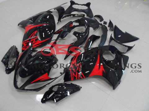 Black and Red Fairing Kit for a 2008, 2009, 2010, 2011, 2012, 2013, 2014, 2015, 2016, 2017, 2018 & 2019 Suzuki GSX-R1300 Hayabusa motorcycle