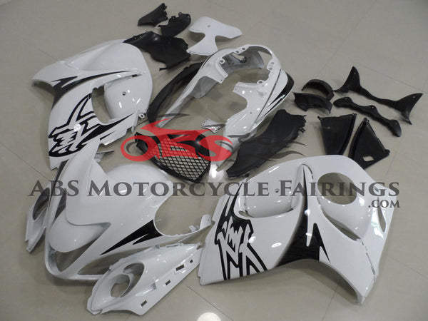 White with Black Decals 2008-2014 Suzuki GSXR 1300 Hayabusa