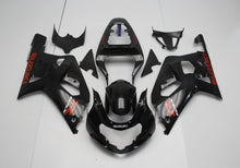 Matte Black and Red Fairing Kit for a 2000, 2001, 2002 & 2003 Suzuki GSX-R750 motorcycle
