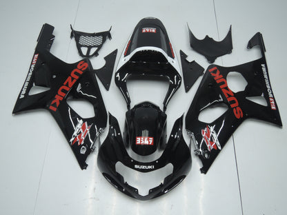 Black, Red and White Yoshimura Fairing Kit for a 2000, 2001, 2002 & 2003 Suzuki GSX-R750 motorcycle