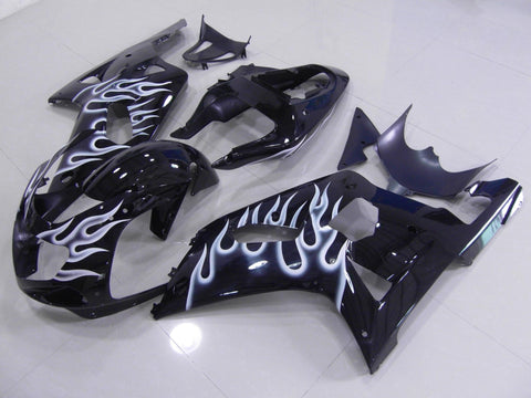 Suzuki GSXR750 (2000-2003) White & Black Flame Fairings