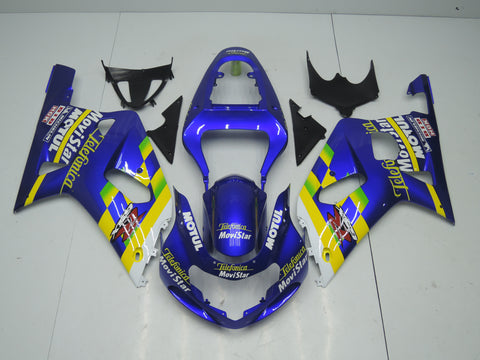 Suzuki GSXR750 (2000-2003) Blue, Yellow, White & Green Telefonica Fairings