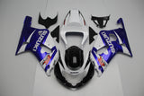 Black, Blue and White Fairing Kit for a 2000, 2001, 2002 & 2003 Suzuki GSX-R600 motorcycle