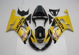 Black, Yellow and Silver Fairing Kit for a 2000, 2001, 2002 & 2003 Suzuki GSX-R750 motorcycle