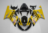 Black, Yellow and Silver Fairing Kit for a 2000, 2001, 2002 & 2003 Suzuki GSX-R600 motorcycle