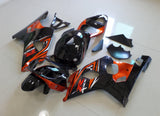 Black, Orange and Silver Fairing Kit for a 2004 & 2005 Suzuki GSX-R750 motorcycle