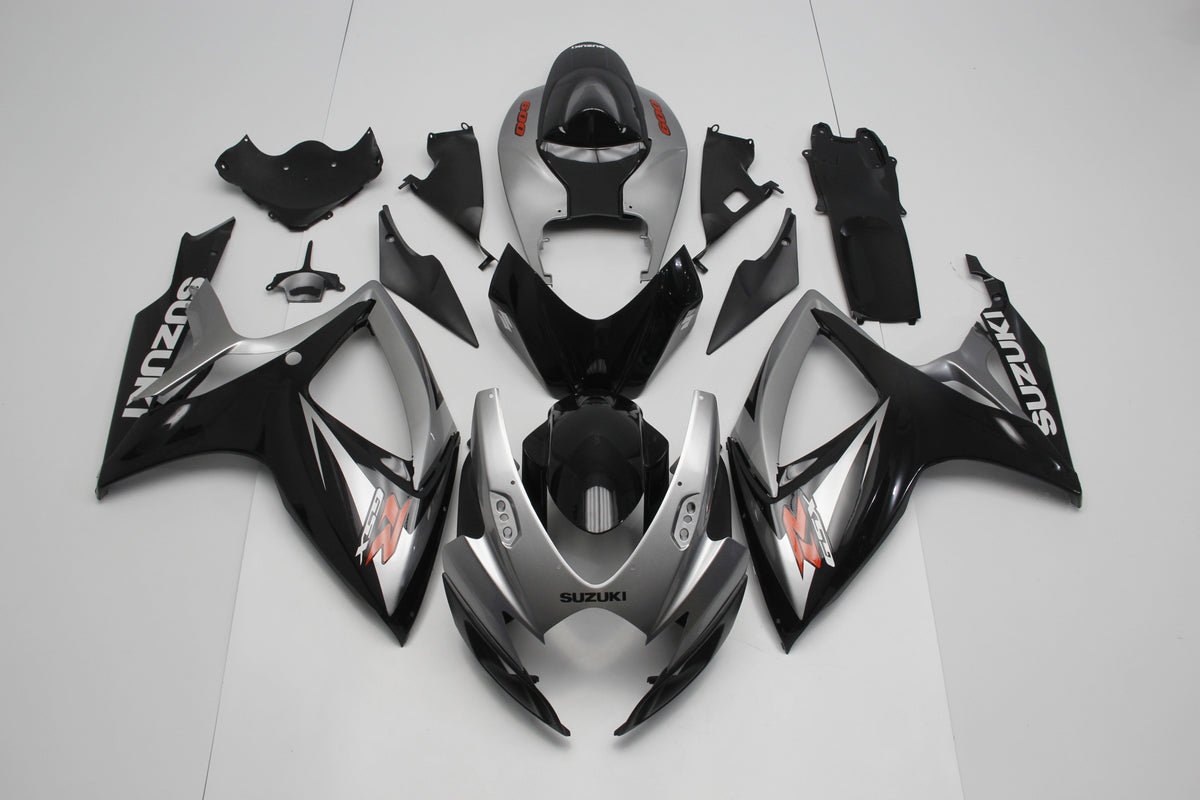 Suzuki GSXR600 (2006-2007) Black & Silver Fairings
