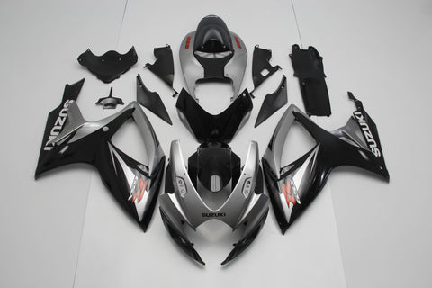 Suzuki GSXR600 (2006-2007) Black & Silver Fairings