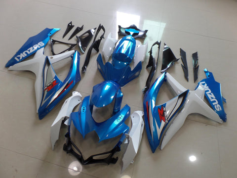 Suzuki GSXR600 (2008-2010) Light Blue, White & Red Fairings