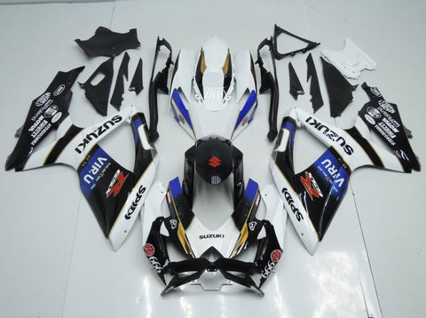 Suzuki GSXR750 (2008-2010) White, Black, Blue, Gold & Red Viru Fairings