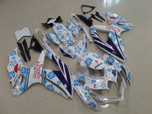 White and Blue Flower Nastro Azurro Fairing Kit for a 2008, 2009 & 2010 Suzuki GSX-R750 motorcycle
