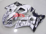 White and Black Corona Fairing Kit for a 2000, 2001, 2002 & 2003 Suzuki GSX-R750 motorcycle