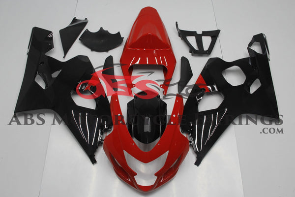 Red and Black Fairing Kit for a 2004 & 2005 Suzuki GSX-R600 motorcycle