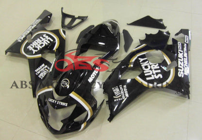 Black Lucky Strike Fairing Kit for a 2004 & 2005 Suzuki GSX-R750 motorcycle