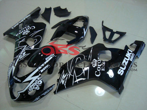 Suzuki GSXR600 (2004-2005) Black & White Corona Fairings 