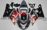 Suzuki GSXR600 (2004-2005) Gray, Red & Black Fairings