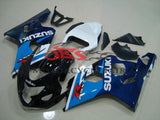 Dark Blue, White, Black and Light Blue Fairing Kit for a 2004 & 2005 Suzuki GSX-R750 motorcycle