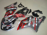 Silver and Red Fairing Kit for a 2004 & 2005 Suzuki GSX-R600 motorcycle