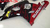 Suzuki GSXR600 (2004-2005) Black & Candy Apple Red Flame Fairings