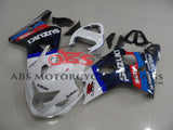 White, Blue and Red Fairing Kit for a 2004 & 2005 Suzuki GSX-R600 motorcycle