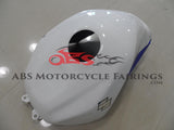 White, Blue and Red Fairing Kit for a 2004 & 2005 Suzuki GSX-R750 motorcycle