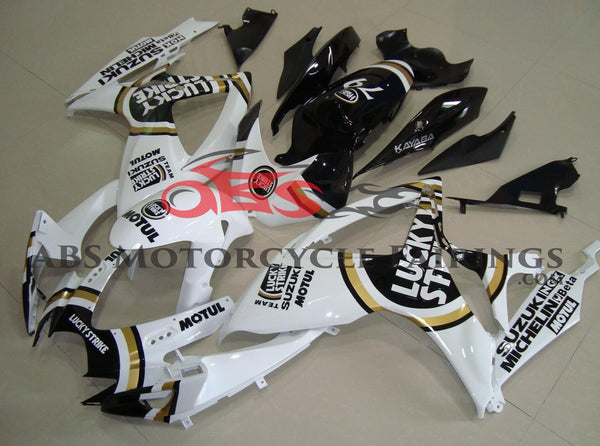 Suzuki GSXR600 (2006-2007) White & Black Lucky Strike Fairings