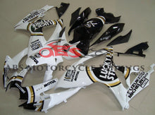 White and Black Lucky Strike Fairing Kit for a 2006 & 2007 Suzuki GSX-R600 motorcycle
