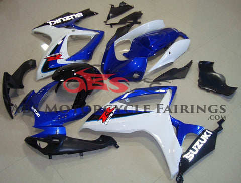Blue and White Fairing Kit for a 2006 & 2007 Suzuki GSX-R600 motorcycle