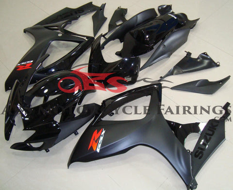 Gloss Black and Matte Black Fairing Kit for a 2006 & 2007 Suzuki GSX-R600 motorcycle