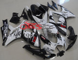White and Black Corona Fairing Kit for a 2006 & 2007 Suzuki GSX-R600 motorcycle