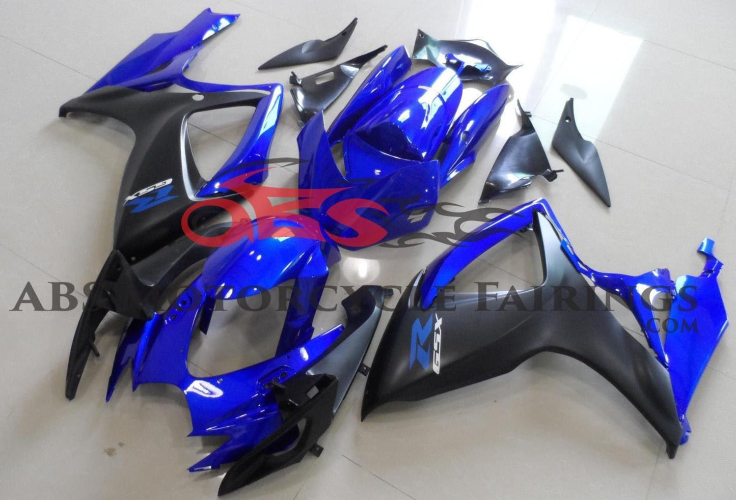 Blue and Matte Black Fairing Kit for a 2006 & 2007 Suzuki GSX-R600 motorcycle
