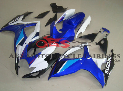 Blue, White and Black Fairing Kit for a 2006 & 2007 Suzuki GSX-R750 motorcycle