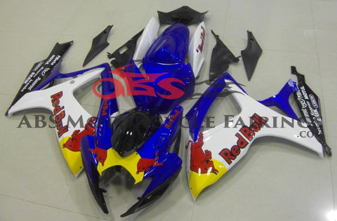 Blue and White Red Bull Fairing Kit for a 2006 & 2007 Suzuki GSX-R600 motorcycle