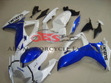White and Blue Fairing Kit for a 2006 & 2007 Suzuki GSX-R750 motorcycle