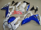 White and Blue Fairing Kit for a 2006 & 2007 Suzuki GSX-R600 motorcycle