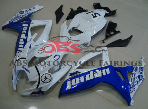 White and Blue Michael Jordan Fairing Kit for a 2006 & 2007 Suzuki GSX-R600 motorcycle