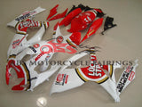 White and Red Lucky Strike Fairing Kit for a 2006 & 2007 Suzuki GSX-R750 motorcycle