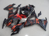 Matte Black and Matte Red Fairing Kit for a 2006 & 2007 Suzuki GSX-R750 motorcycle