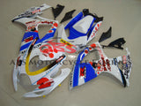 Suzuki GSXR600 (2006-2007) White, Blue & Red Pepe Phone Fairings