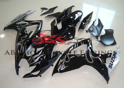 Suzuki GSXR750 (2006-2007) Black & Gray Flame Fairings