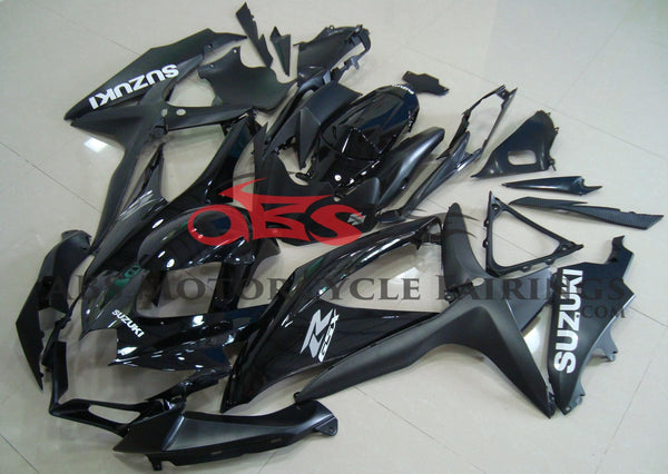 Gloss Black and Matte Black Fairing Kit for a 2008, 2009 & 2010 Suzuki GSX-R750 motorcycle