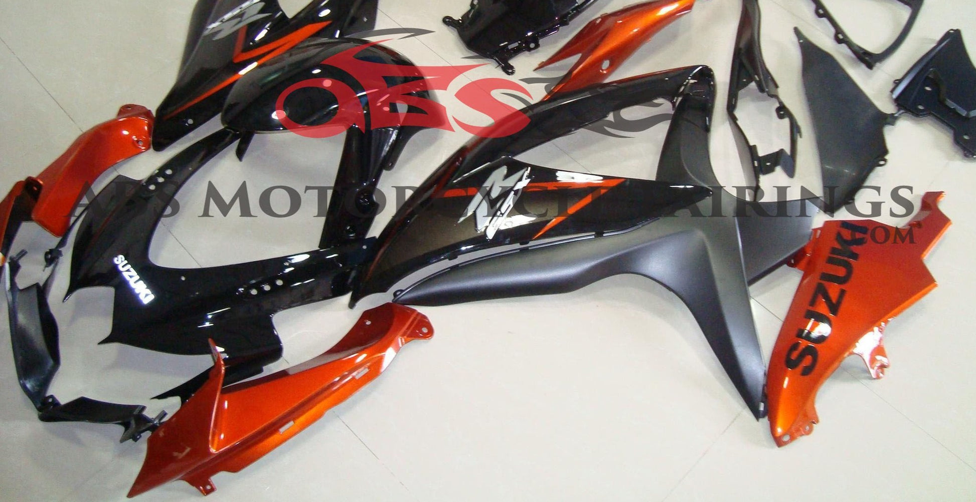 Suzuki GSXR600 (2008-2010) Black, Orange & Matte Black Fairings